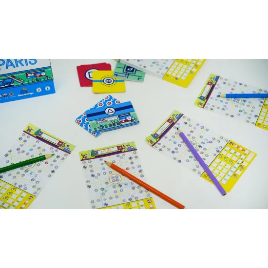 Next Station Paris strategy flip-and-write board game where players design the Paris underground network
