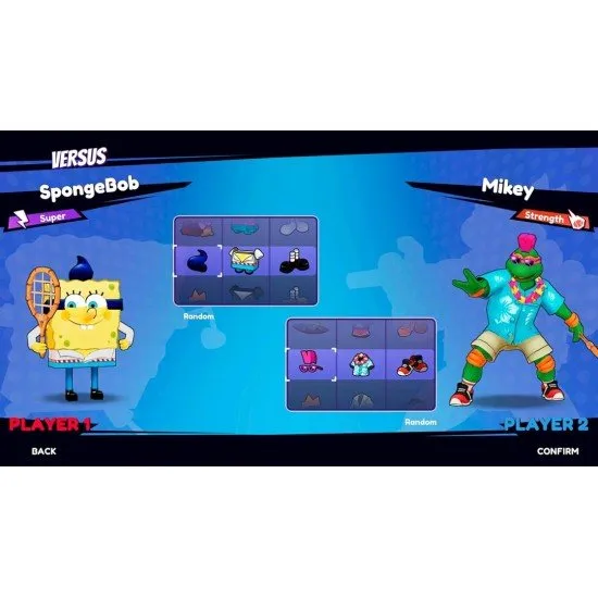 Nickelodeon characters playing a high-energy tennis match on a vibrant court in 4K