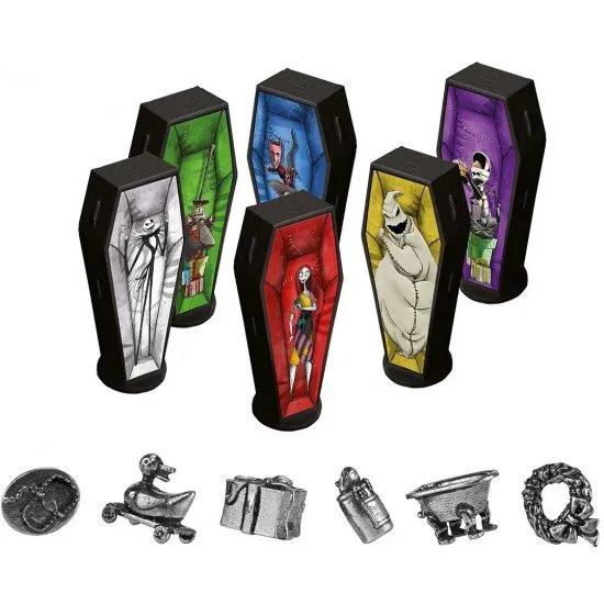 Cluedo Nightmare before Christmas The box art for the Cluedo Nightmare before Christmas board game, showing Jack Skellington and other characters on the board.