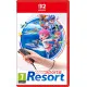 A Nintendo Switch 2 game case featuring a panoramic view of the sunny Wuhu Island resort with Miis and Sportsmates participating in archery, power cruising, and tennis
