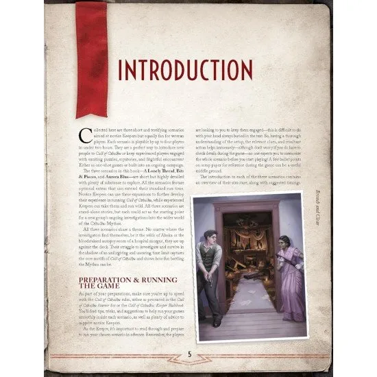 Call of Cthulhu - No Time to Scream book cover showing a frightening scene with investigators running from a cosmic horror creature