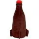 A large, soft red plush toy shaped like a Nuka-Cola bottle with the classic white logo and a grey bottle cap top