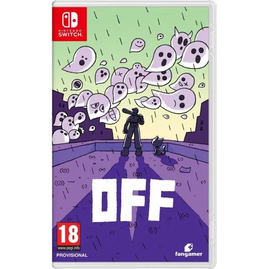 OFF (Switch) The box art for the game OFF on Nintendo Switch, featuring the main character, The Batter, in a black and white world.