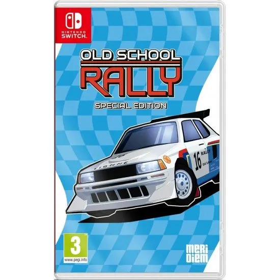 Old School Rally Special Edition Switch Meridiem Games Old School Rally Special Edition Switch box art showing a rally car drifting on a dirt track with retro graphics