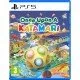 Once Upon a Katamari PS5 box art showing The Prince of All Cosmos rolling a giant Katamari ball over various historical landscapes (Jurassic, Ice Age, Japan)