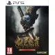 A PlayStation 5 game case depicting a fierce samurai clad in dark armour charging forward with a glowing blue gauntlet on his right arm and a blood-stained katana