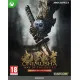 An Xbox Series X game case displaying a traditional Japanese pagoda engulfed in dark purple energy whilst a lone warrior brandishes an ancient glowing blade