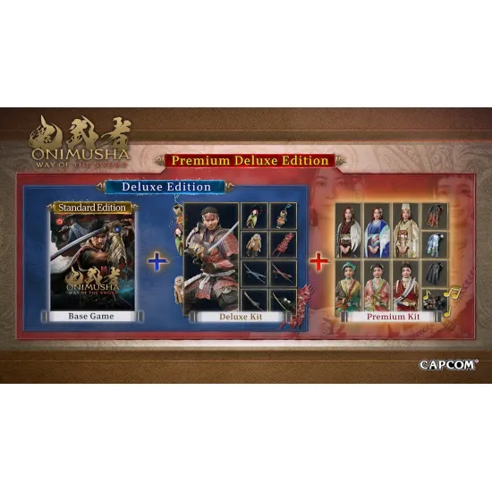 A PlayStation 5 game case depicting a fierce samurai clad in dark armour charging forward with a glowing blue gauntlet on his right arm and a blood-stained katana