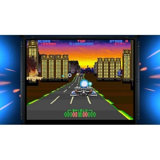 Operation Night Strikers Assault Edition game cover showing key art from the four included 80s arcade games: Operation Wolf, Night Striker, Space Gun, and Operation Thunderbolt