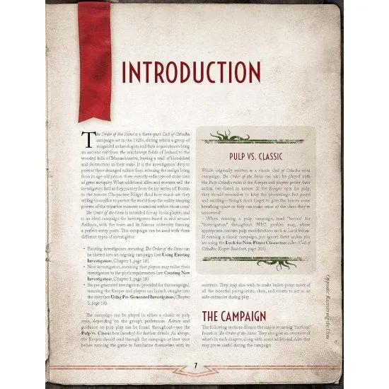 Call of Cthulhu RPG: 7th Edition - The Order of the Stone