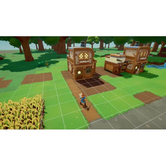 A PlayStation 5 game case showing a cartoon monarch wearing a glowing crown while holding a massive wooden tavern over their head above a bustling fantasy village
