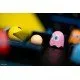 The box art for the Quoridor: PAC-MAN board game, showing wooden pawns of PAC-MAN and the ghosts on a wooden maze board.