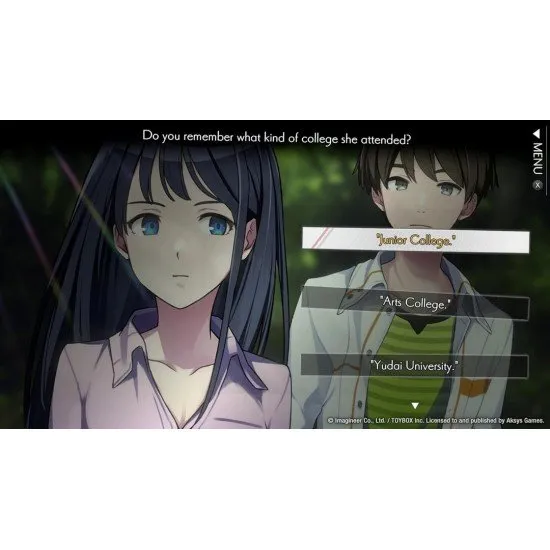 Path of Mystery A Brush with Death Nintendo Switch box art showing university students and a landscape painting