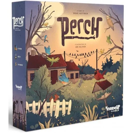 Colourful wooden bird pieces stacked on woodland location tiles with a shared cloth bag in the background