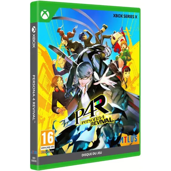 An Xbox Series X game case displaying a stylized yellow and black anime artwork of high school students standing before a foggy landscape with static TV screens
