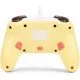 Bright yellow Nintendo Switch controller featuring Pikachu and blue electric bolt patterns