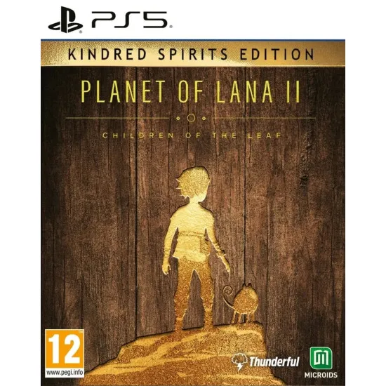 PlayStation 5 game case for Planet of Lana II Children of the Leaf Kindred Spirits Edition showing Lana and Mui looking at a vibrant alien landscape