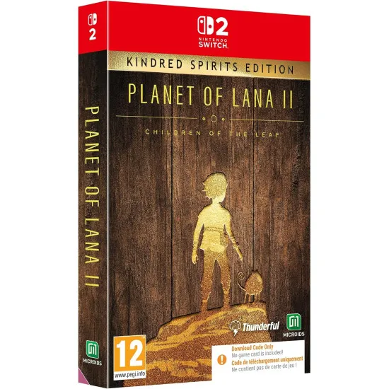 Nintendo Switch 2 game case for Planet of Lana II Children of the Leaf Kindred Spirits Edition showing Lana and Mui in a lush alien wilderness