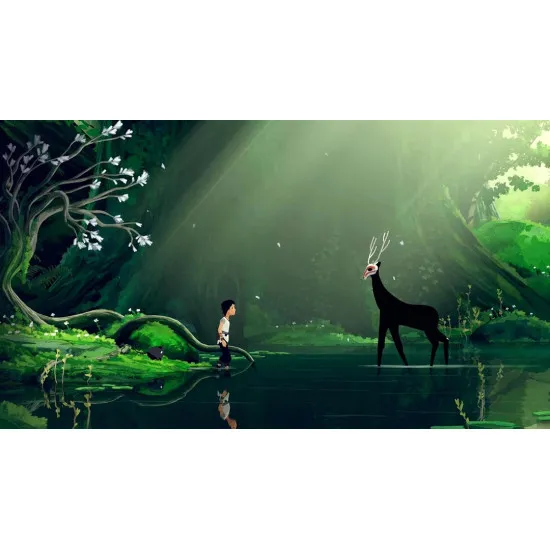 PlayStation 5 game case for Planet of Lana II Children of the Leaf Kindred Spirits Edition showing Lana and Mui looking at a vibrant alien landscape
