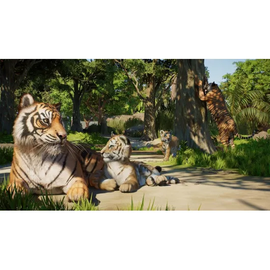 Xbox Series X game case for Planet Zoo 2 showing diverse animal species including birds, sharks, and land mammals