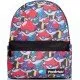 Pokémon Balls Mini Backpack showing the all-over print of Poke Balls and the matching Poke Ball shaped zipper pullers
