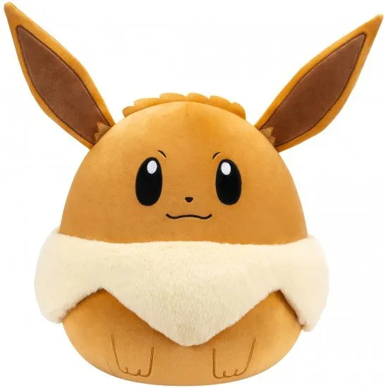 Pokémon Squishmallows Eevee Plush The Pokémon Squishmallows Eevee plush, a soft, brown, 14-inch stuffed animal.
