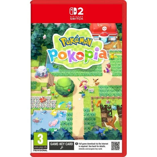 Pokémon Pokopia game cover showing the human protagonist (Ditto) using Pokémon moves to grow plants in a cozy, colourful village setting