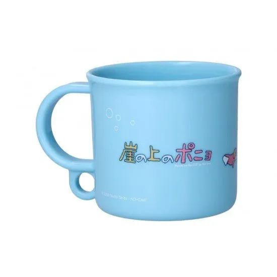Ponyo on the Cliff Plastic Mug showing characters like Ponyo and Mei from the Studio Ghibli movie