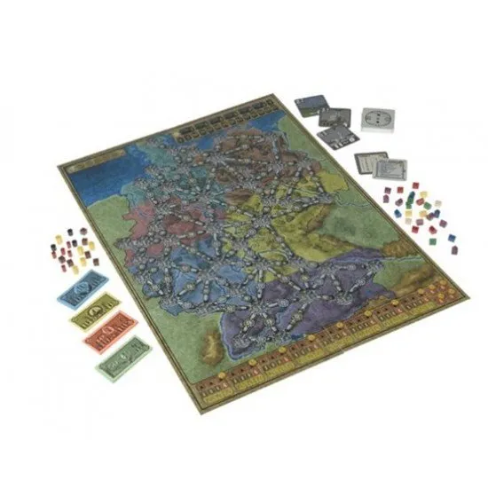 Power Grid Recharged board game box featuring a landscape of cooling towers and electrical pylons