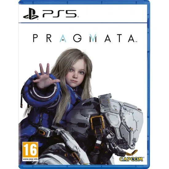 Pragmata PS5 game cover featuring Hugh in a high-tech suit alongside the android girl Diana