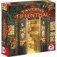 The Taverns of Tiefenthal Board Game The box art for The Taverns of Tiefenthal, showing a busy tavern and the game's dice and cards.