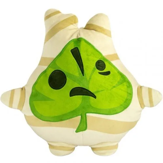 Zelda Korok Mocchi Mocchi Plush A green and white plush toy of a Korok from The Legend of Zelda, with a leaf covering its face and a round, squishy body.