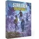 The box art for the Star Trek Adventures: The Roleplaying Game Starter Set, showing a starship and the included character and dice.