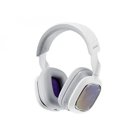 Astro A30 Wireless Headset White A white Astro A30 wireless gaming headset with an over-ear design.