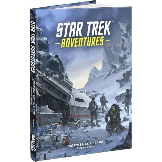 The cover of the Star Trek Adventures RPG: Second Edition Technical Manual, featuring detailed illustrations of Starfleet technology like tricorders and phasers.