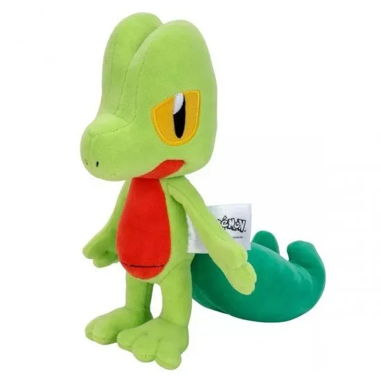 Treecko Pokémon Plush An official Jazwares Pokémon Treecko plush toy, 20cm tall, with its authentic green and red design and soft, cuddly texture.