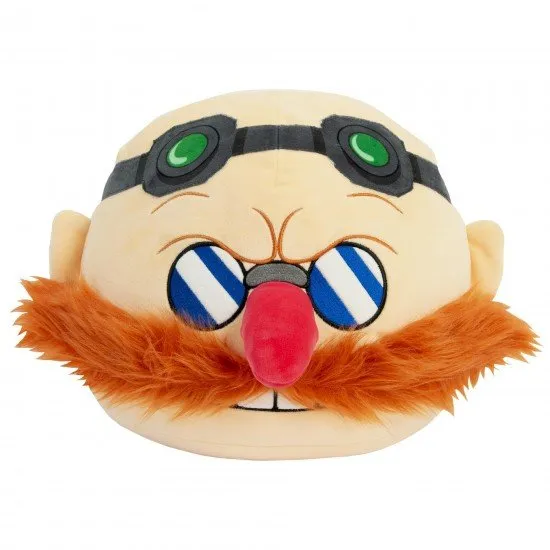 A large, mega-sized Sonic the Hedgehog Dr. Eggman plush toy from the Club Mocchi Mocchi collection, with a unique squishy texture.