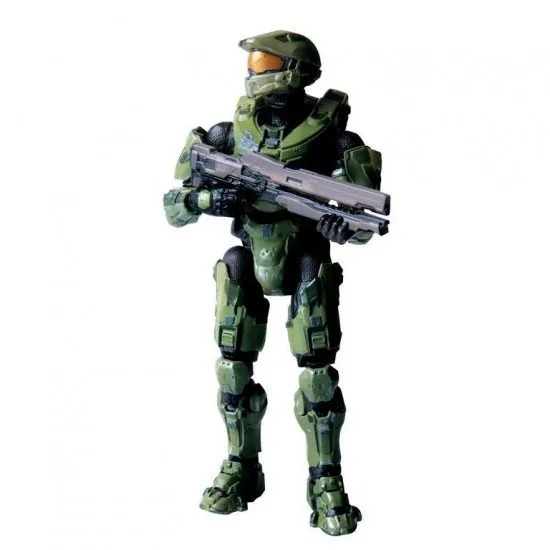 HALO Spartan Collection Master Chief Jazwares Figure HALO The Spartan Collection Master Chief action figure in Mjolnir MKVI Armor holding the ARC-920 Railgun in a heroic stance