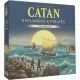 CATAN Explorers & Pirates 6th Edition box art showing ships, settlements on new islands, and perhaps a pirate ship on the sea tiles