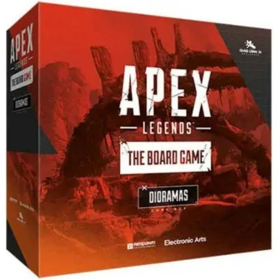 Apex Legends The Board Game Dioramas Squad 1 Expansion set showing the plastic dioramas for the six Squad 1 legends