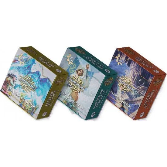 The Story Engine Lore Mastery Expansion Set featuring Deities, Namesakes, and Emblems expansions