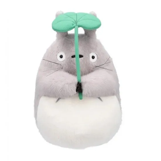 Big Totoro plush in a dynamic dancing pose with open mouth and joyful expression