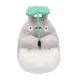 Big Totoro plush in a dynamic dancing pose with open mouth and joyful expression