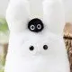 Small White Totoro beanbag plush sitting upright with a soft fabric finish