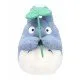 Medium Blue Totoro plush in a dynamic dancing pose with raised arms and a joyful expression
