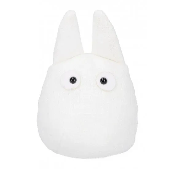 Small White Totoro beanbag plush with a unique Japanese style fabric texture and embroidered eyes
