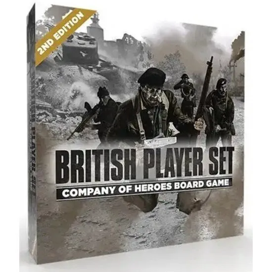 Company of Heroes Board Game British Player Set box featuring desert tan tanks and infantry miniatures