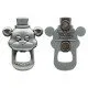 Heavily embossed metal bottle opener shaped like Freddy Fazbear's head with magnetic back