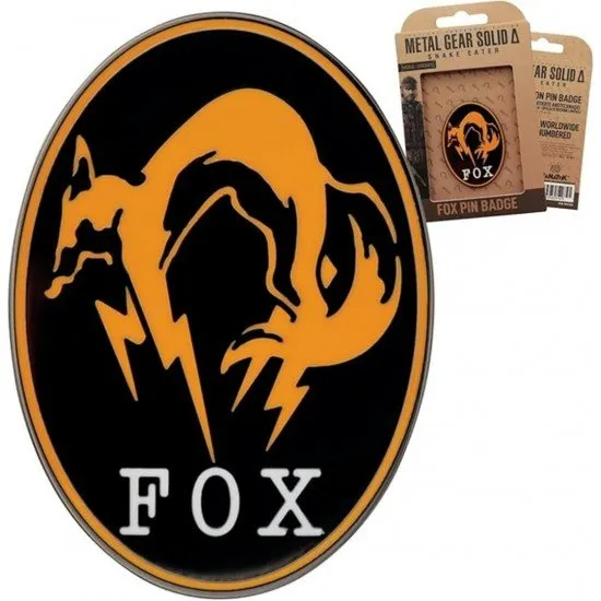 Enamel and metal pin badge featuring the orange and black FOX Unit logo with a fox silhouette