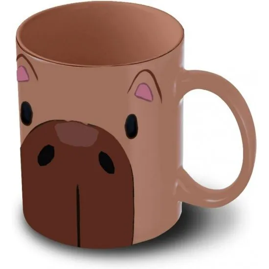 Ceramic mug featuring a cute capybara illustration from the Oh My Pop collection